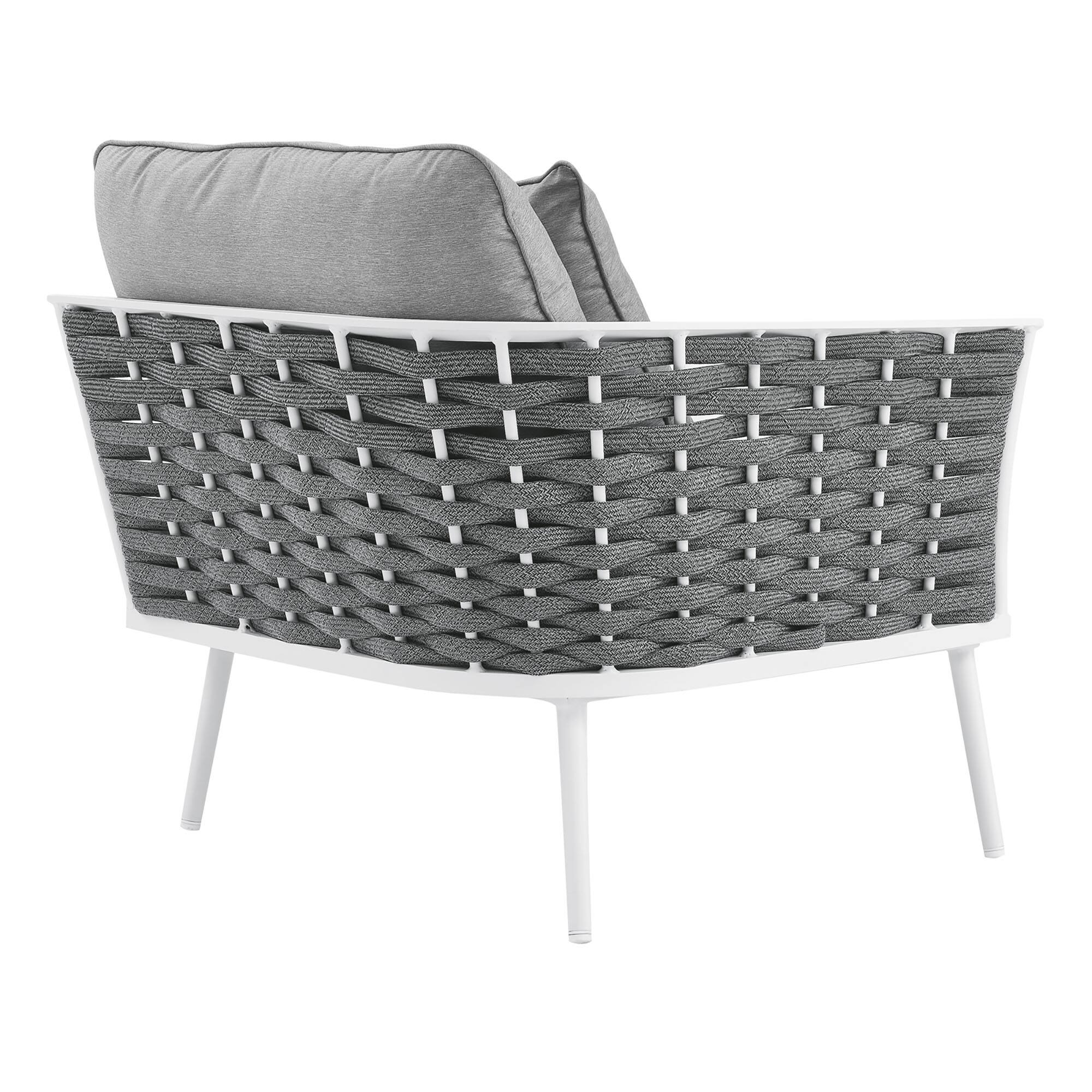 Alt View 2. Modway - Stance Outdoor Patio Aluminum Left-Facing Armchair by Modway - White Gray.