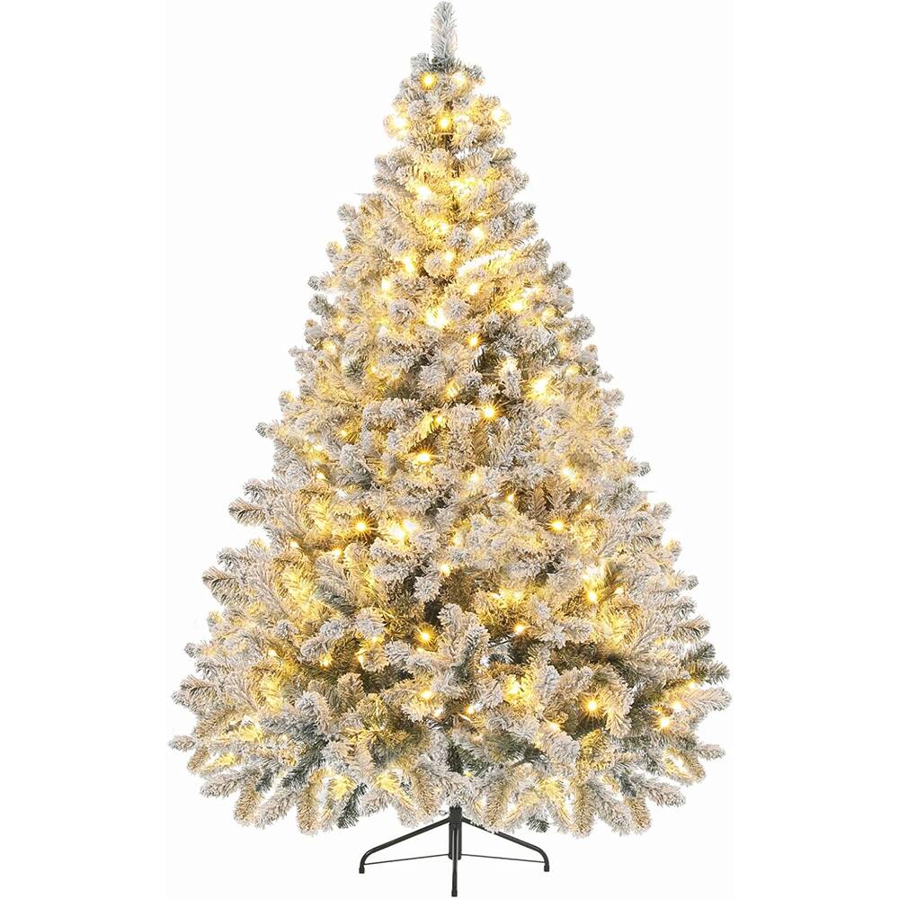 Front. NOVAROOT - 6FT Artificial Christmas Tree Pre-Lit Fake Xmas Tree for Home Indoor Decor - White.