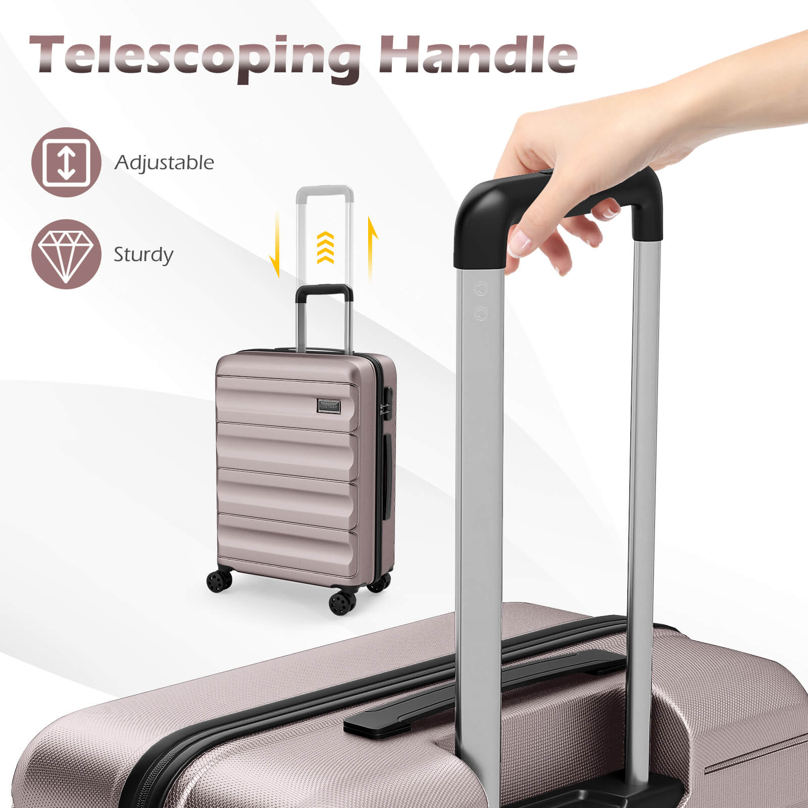 Telescoping Handle  
Adjustable  
Sturdy