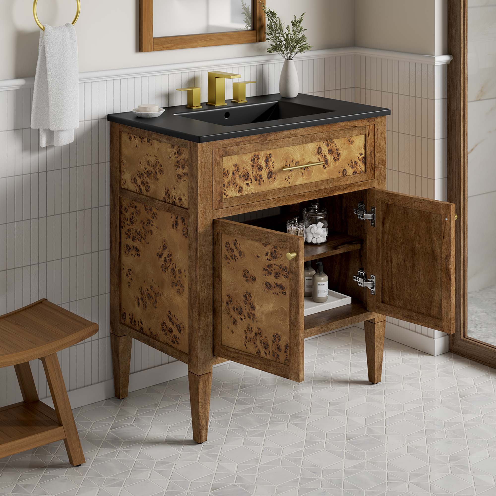 Alt View 1. Modway - Elysian Bathroom Vanity Basin Included by Modway - Black Brown.