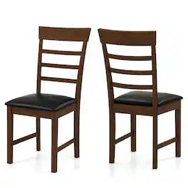 Kadyn - Dining Room Chairs, Kitchen Chairs,Wooden Dining Chair with Rubber Wood Frame Set of 2-Oak - Black