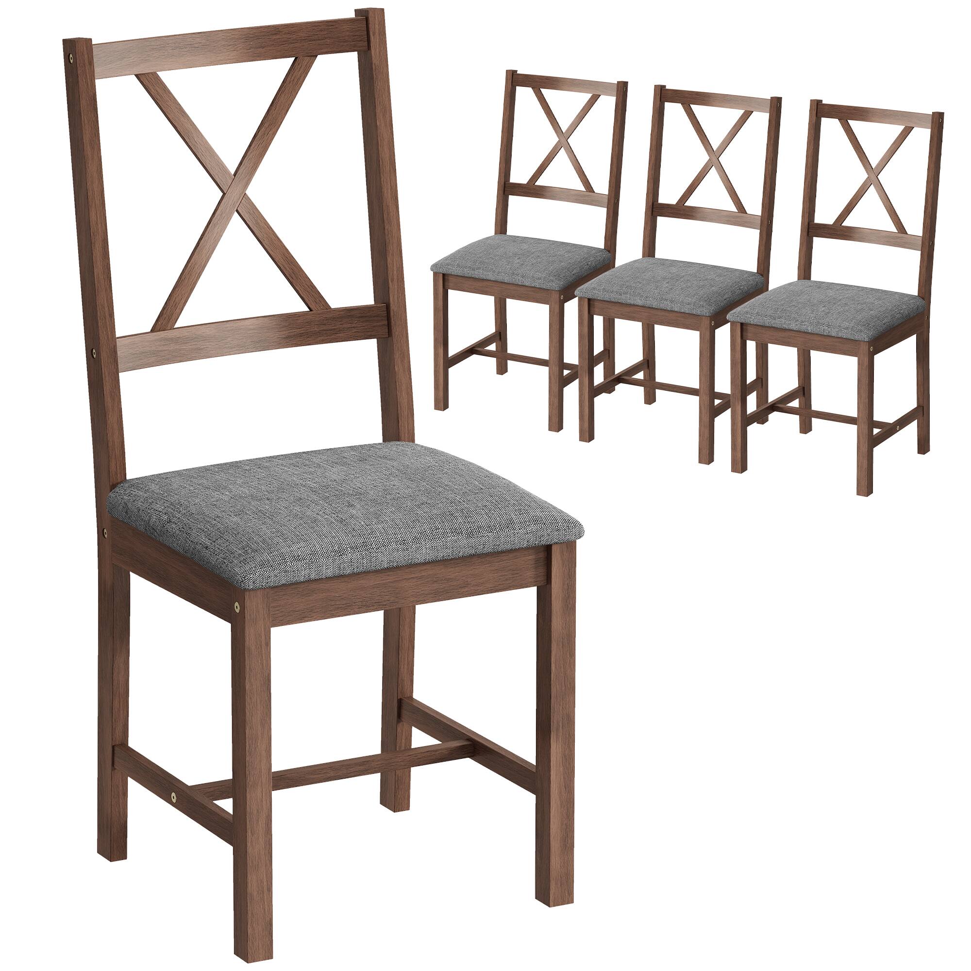 Alt View 1. Homcom - of 4 Dining Chairs - Gray.