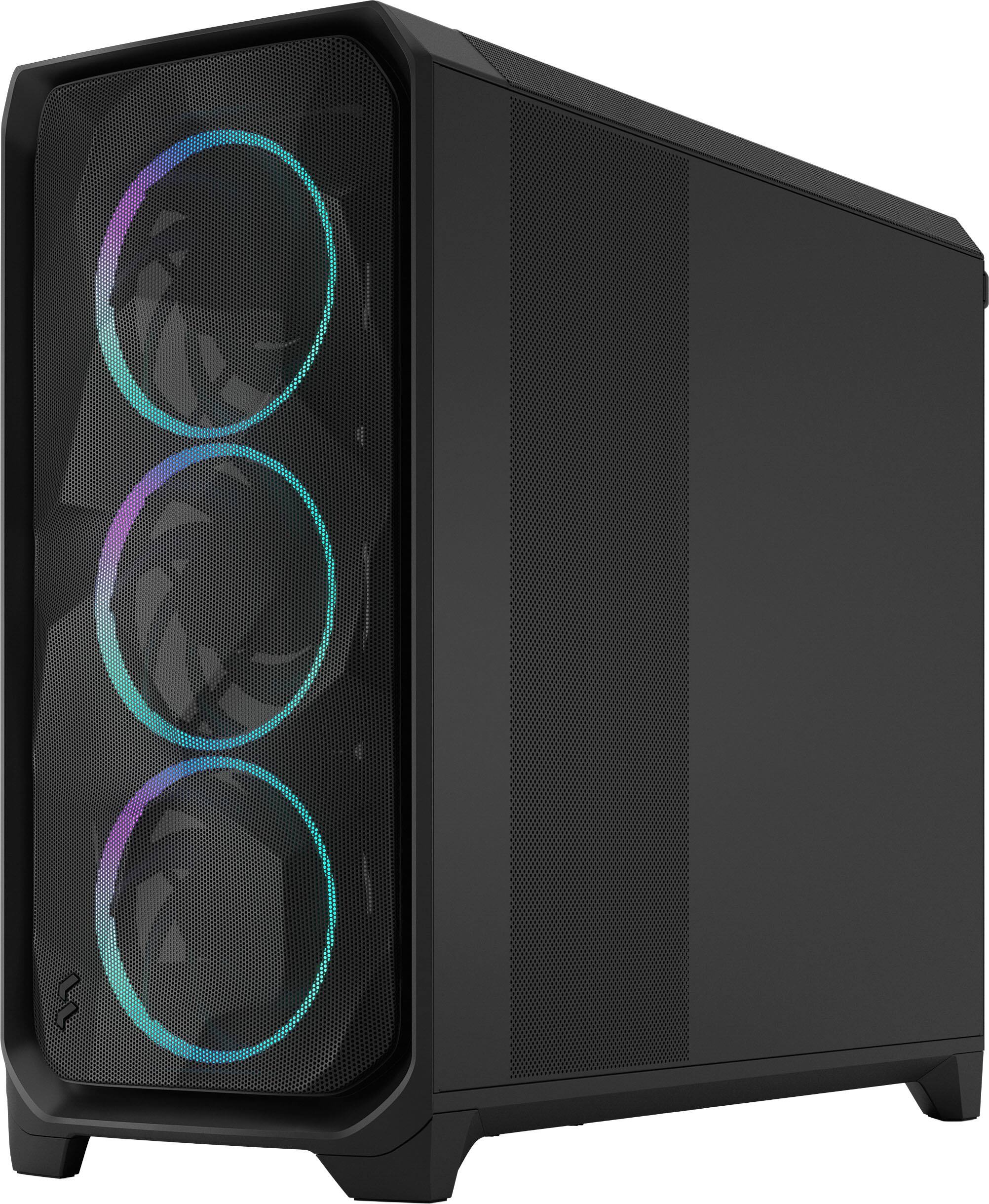 Alt View 5. Fractal Design - Meshify 3 XL RGB E-ATX Black Chassis with Light Tinted TG Side Panel Full Tower PC Case - Black.