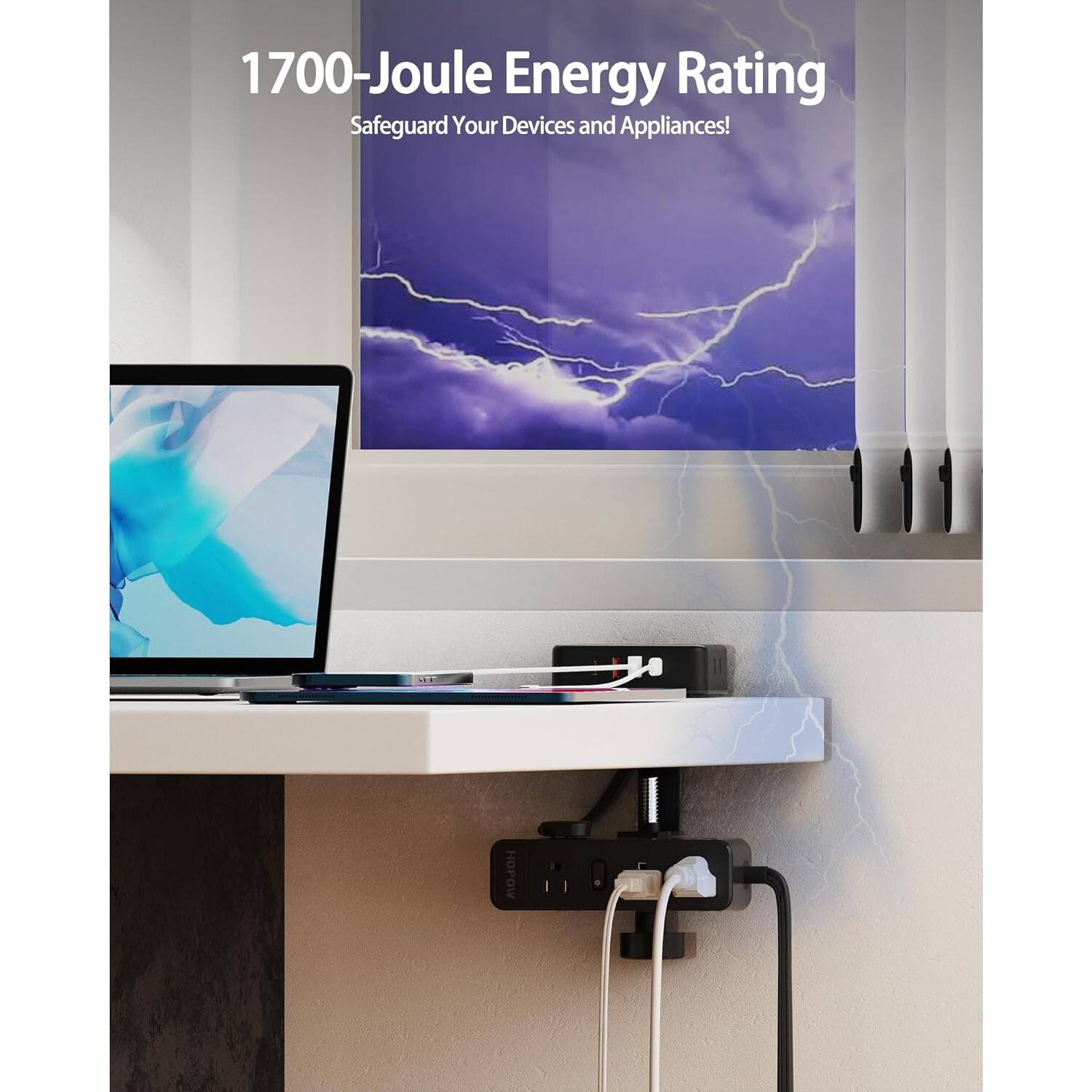 1700-Joule Energy Rating
Safeguard Your Devices and Appliances!