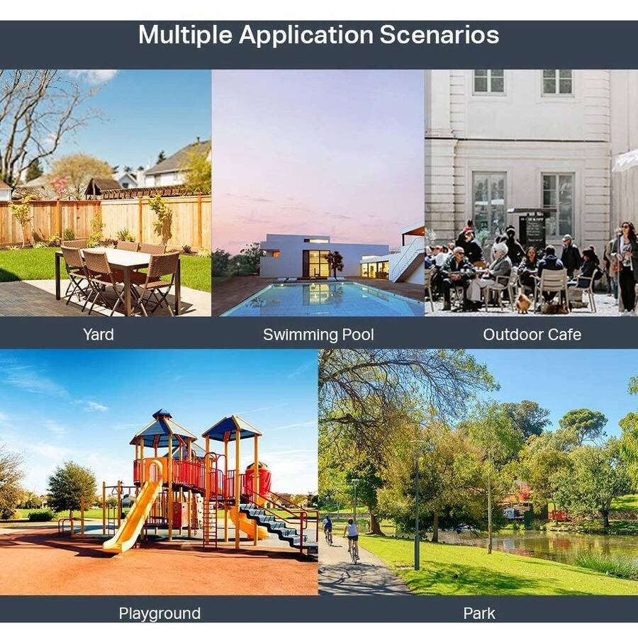 Multiple Application Scenarios

- Yard
- Swimming Pool
- Outdoor Cafe
- Playground
- Park