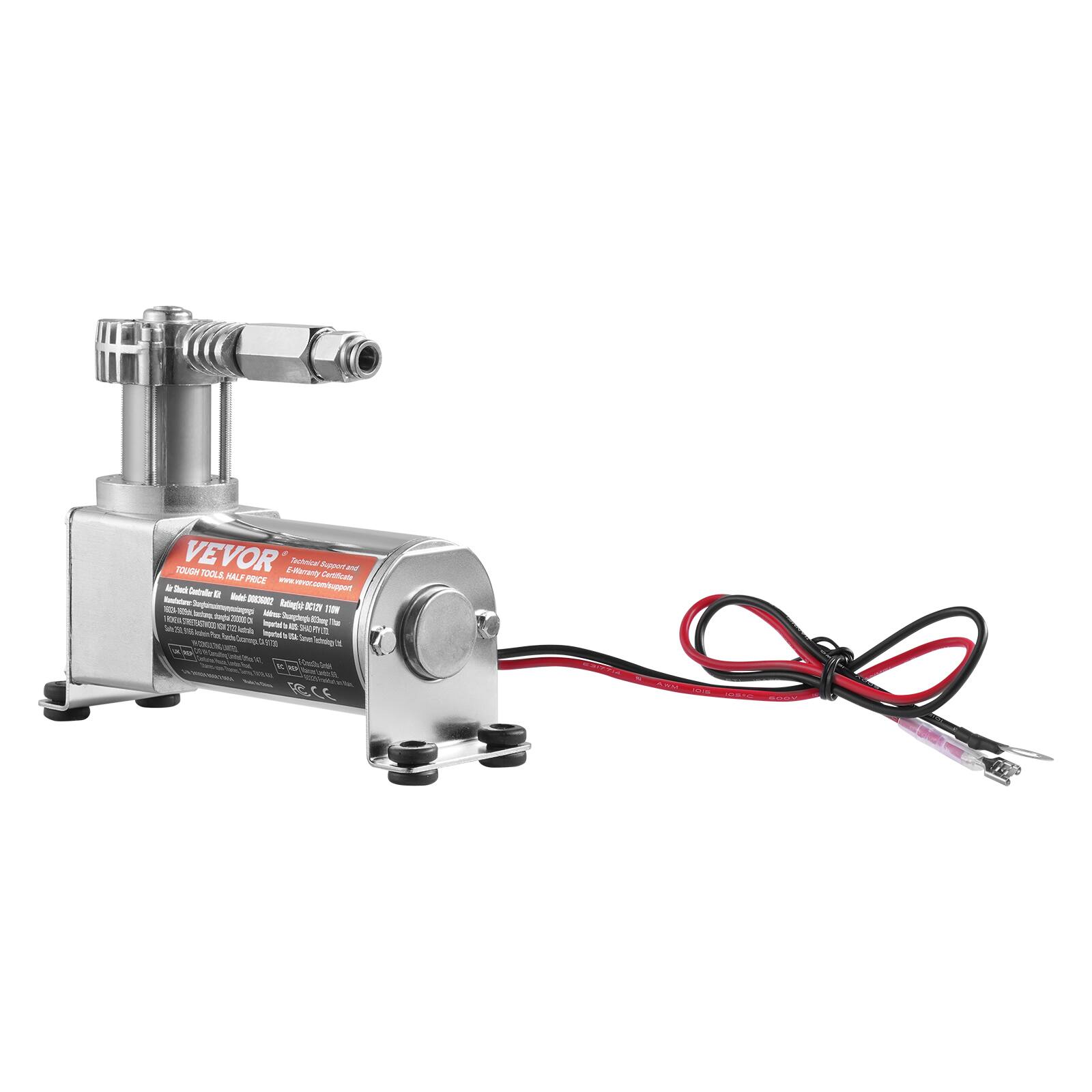 VEVOR  
TOUGH TOOLS AT A FAIR PRICE  

Air Compressor  
Model: VEC-02017  

1/2 HP, 110V, 1.75 CFM @ 90 PSI  
1.5 Gallon Tank  

Made in China  

www.vevor.com  

CE  

ECE FC