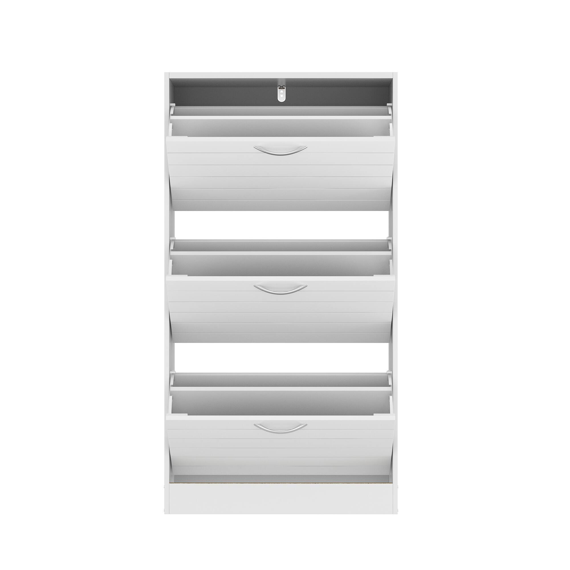 Alt View 10. FUFU&GAGA - Minimalist Flip-Top Shoe Cabinet with Multi-Layer Storage – Stylish and Functional Home Organizer - White.
