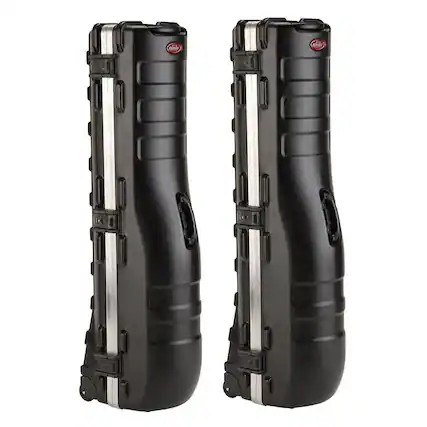 Front. SKB - SKB Cases ATA Deluxe Hard Plastic Storage Wheeled Golf Bag Travel Case (2 Pack) - Black.