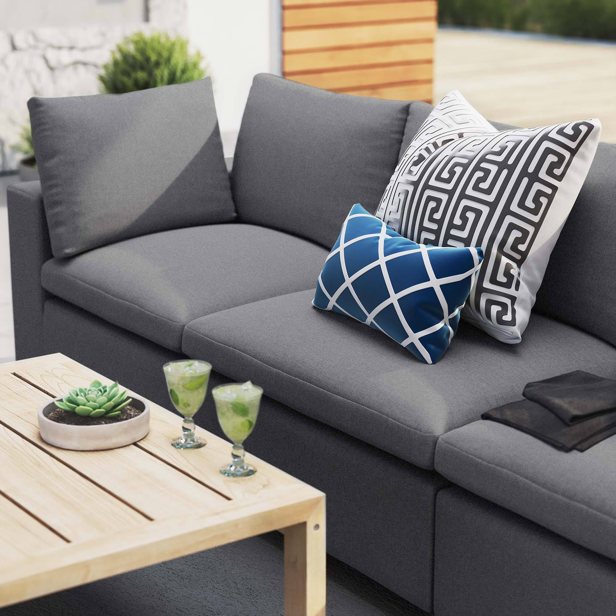 Back. Modway - Commix Sunbrella® Outdoor Patio Sofa by Modway - Gray.