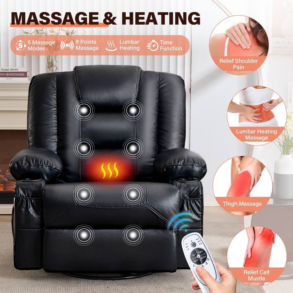 MASSAGE & HEATING

- 5 Massage Modes
- 8 Points Massage
- Lumbar Heating
- Time Function

Relief Shoulder Pain

Lumbar Heating Massage

Thigh Massage

Relief Calf Muscle