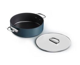 Joseph Joseph - Space Ceramic Non-stick 5 Qt. Shallow Casserole with Folding Handles and Lid - Blue