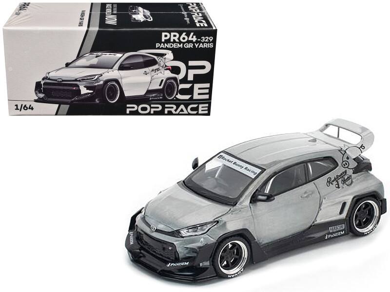 Toyota "Pandem" GR Yaris RHD (Right Hand Drive) Raw Metal 1/64 Die Cast Model Car by Pop Race