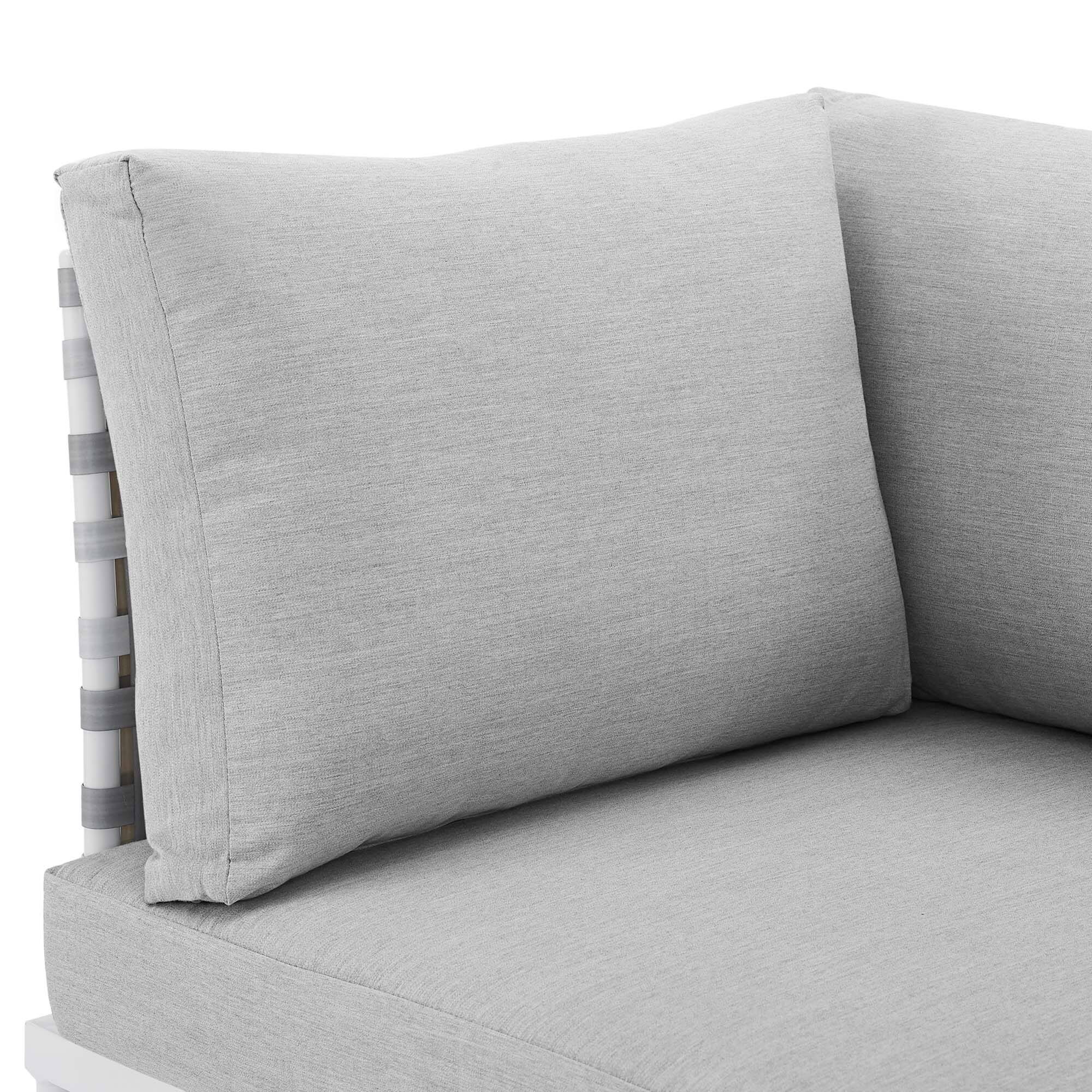 Alt View 3. Modway - Harmony Sunbrella® Basket Weave Outdoor Aluminum Corner Chair by Modway - Taupe Gray.