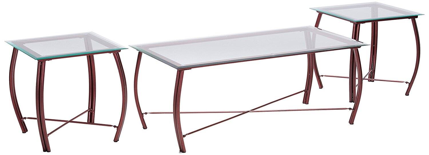 Angle. Kings Brand Furniture - Kings Brand Furniture Aikman 3-Piece Occasional Table Set - Copper.