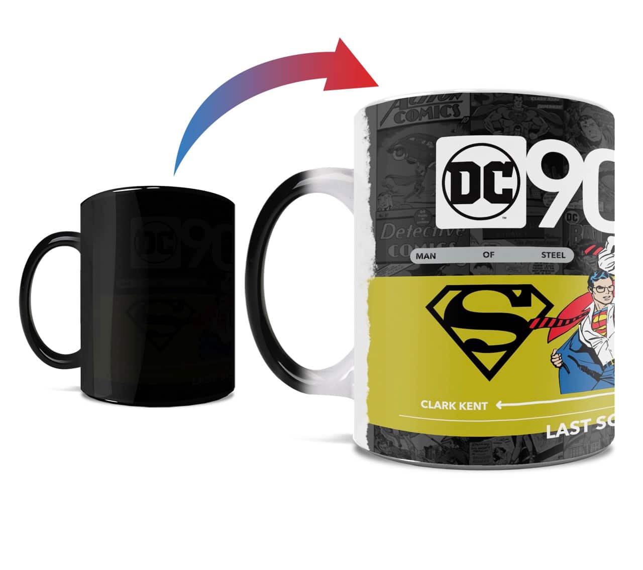 Trend Setters - Justice League (DC 90th - Superman) Morphing Mugs® Heat-Sensitive Mug - Black
