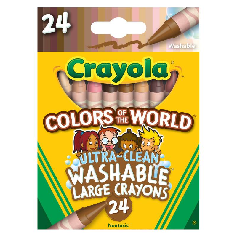 24 Washable Crayola Colors of the World Ultra-Clean Washable Large Crayons 24 Nontoxic