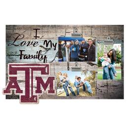 Fan Creations - Texas A&M Aggies 11" x 19" I Love My Family Clip Photo Frame - Multicolor