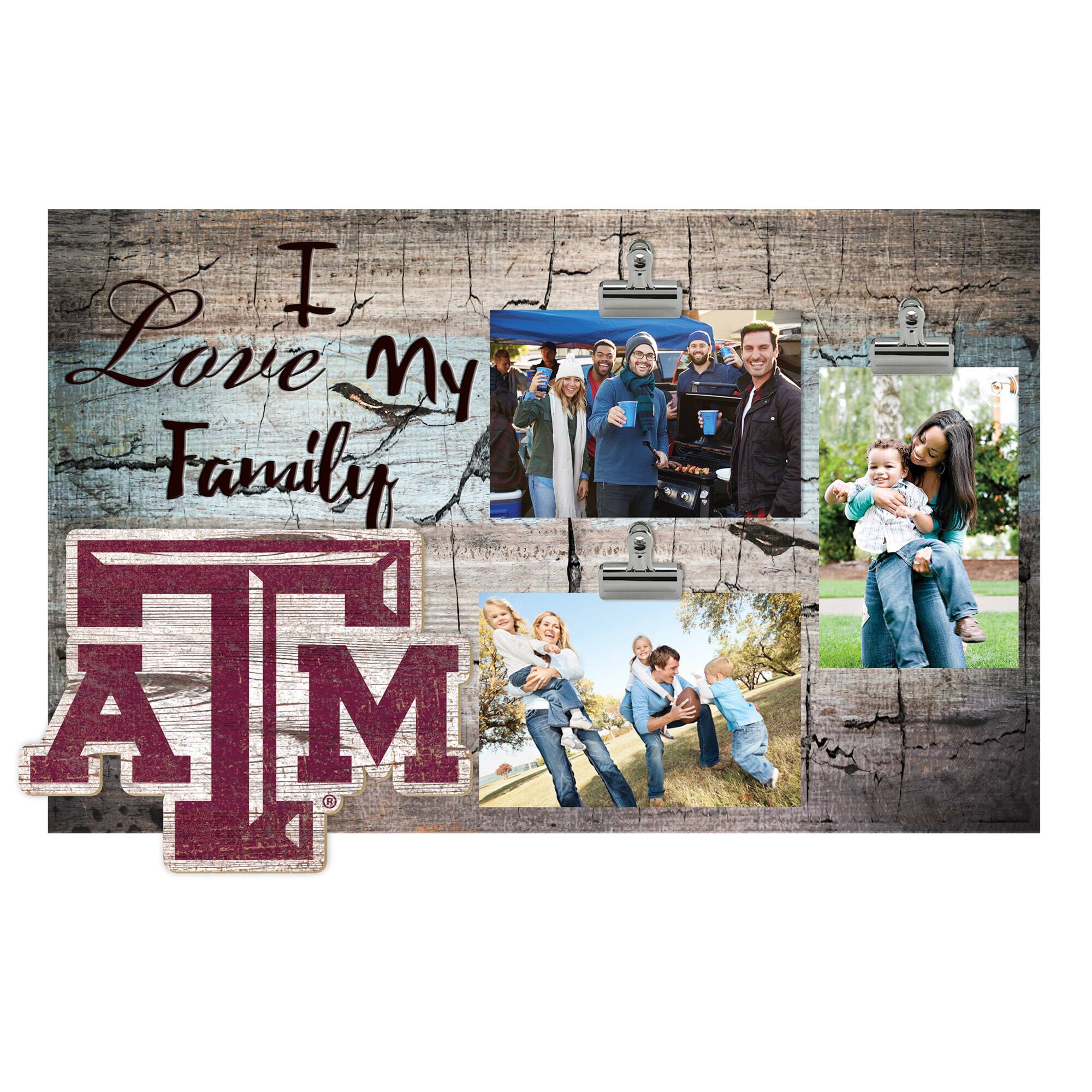 Texas A&M Aggies 11" x 19" I Love My Family Clip Photo Frame