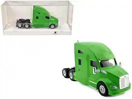HO Logistics Replicas - Kenworth T680 Sleeper Cab Lime Green 1/87 (HO) Scale Plastic Model Car by HO Logistics