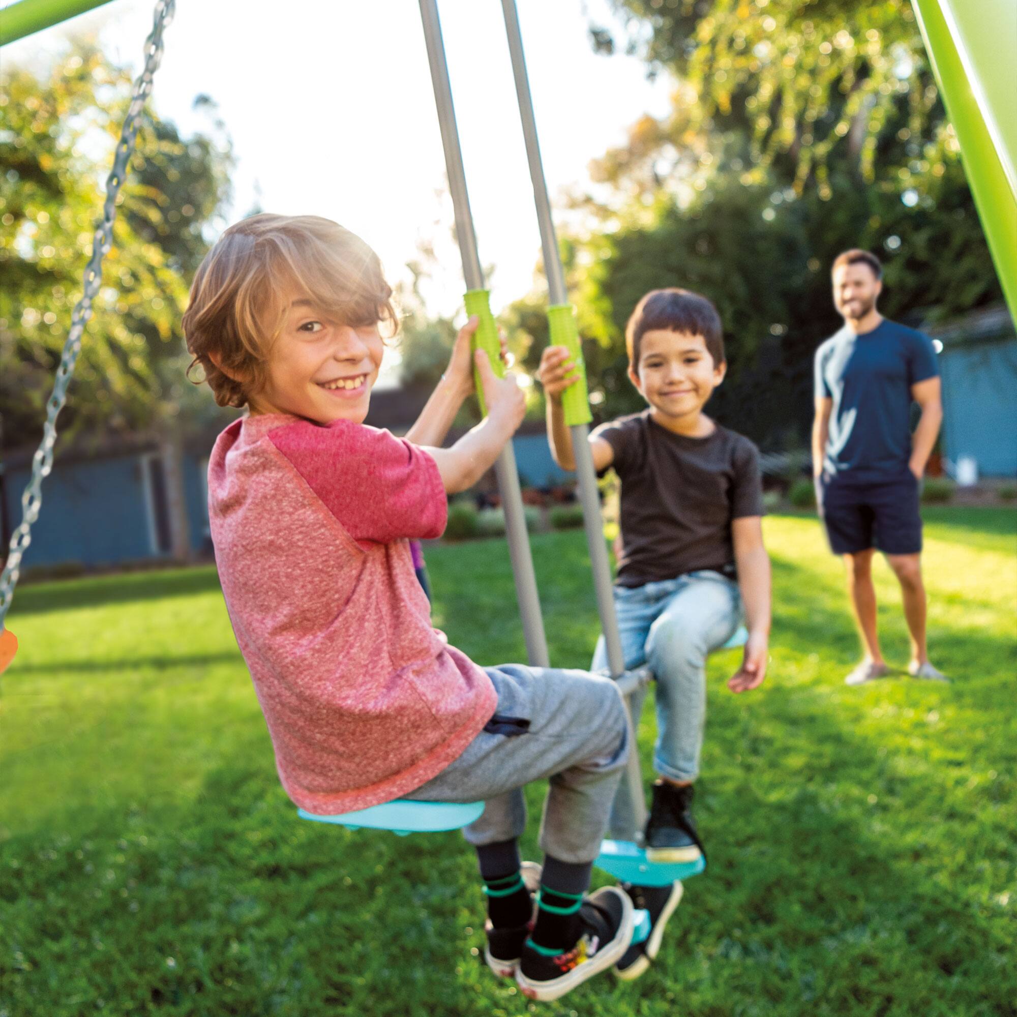 Alt View 5. Intex - Intex Three Feature Colored Playground Swing Set with Trapeze Bar, Multicolor - Multicolored.