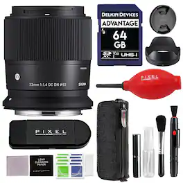 Sigma - 23mm f/1.4 DC DN Contemporary Lens for Canon RF Mount with Advanced Accessory and Travel Bundle | 23mm f1.4 canon - Black