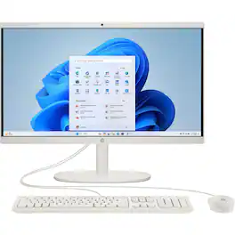 HP - 21.5" FHD All-in-One Desktop,Intel N100,8GB RAM,128GB SSD+128GB UFS,Intel UHD Graphics,Win 11 - White