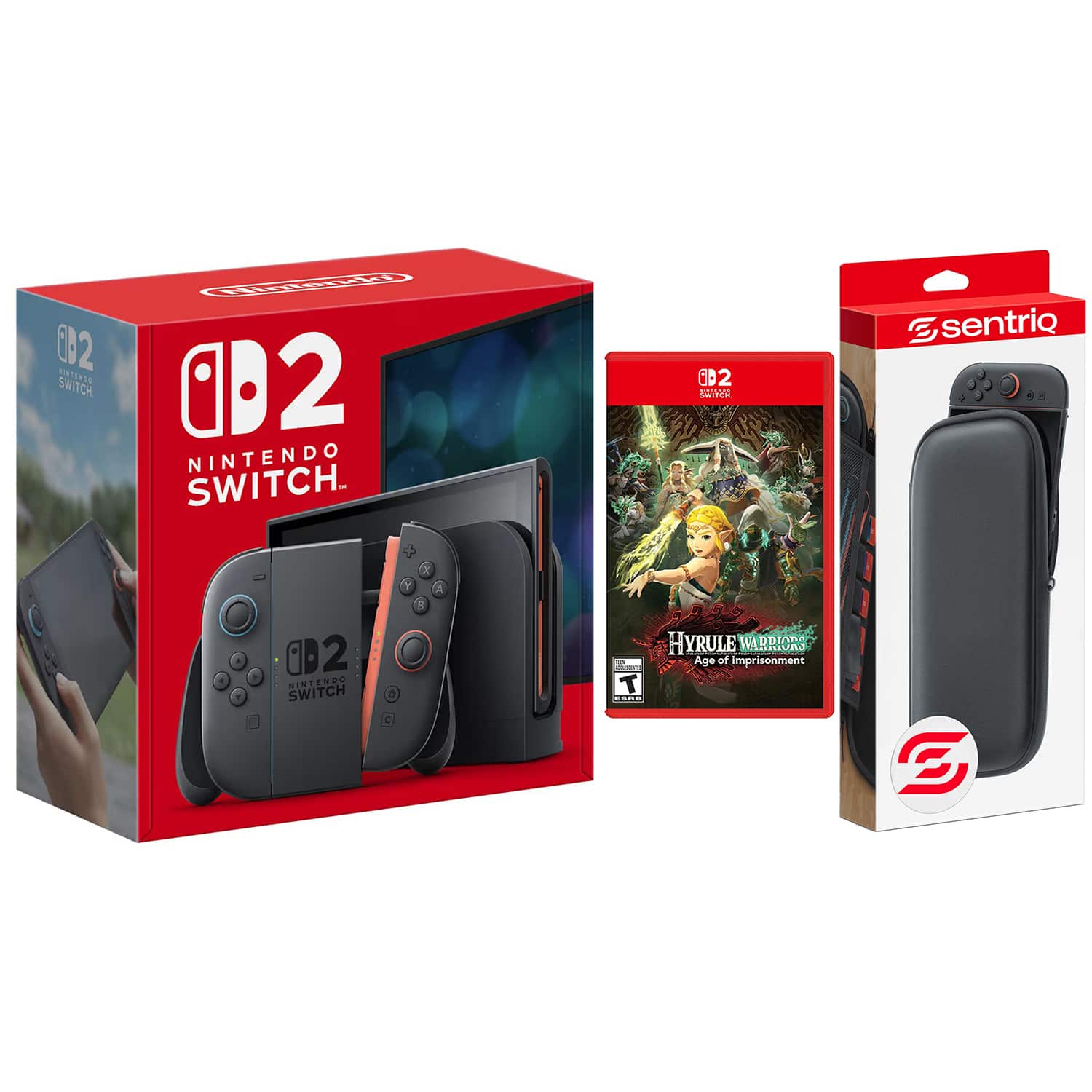 Switch 2 Console with Hyrule Warriors Age of Imprisonment and Protective Case Bundle - Nintendo Switch 2