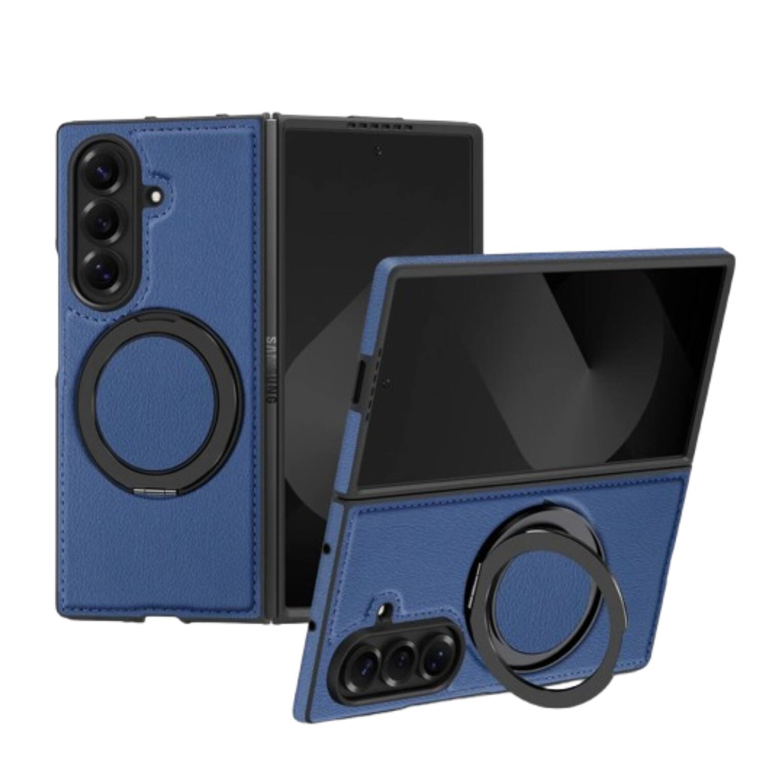 Front. Stock Preferred - MagSafe Case with Magnetic Ring Stand for Samsung Galaxy Z Fold7 Blue - Blue.