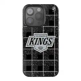 Keyscaper - NHL - Los Angeles Kings Plaid Bling iPhone Case - 15 - Black
