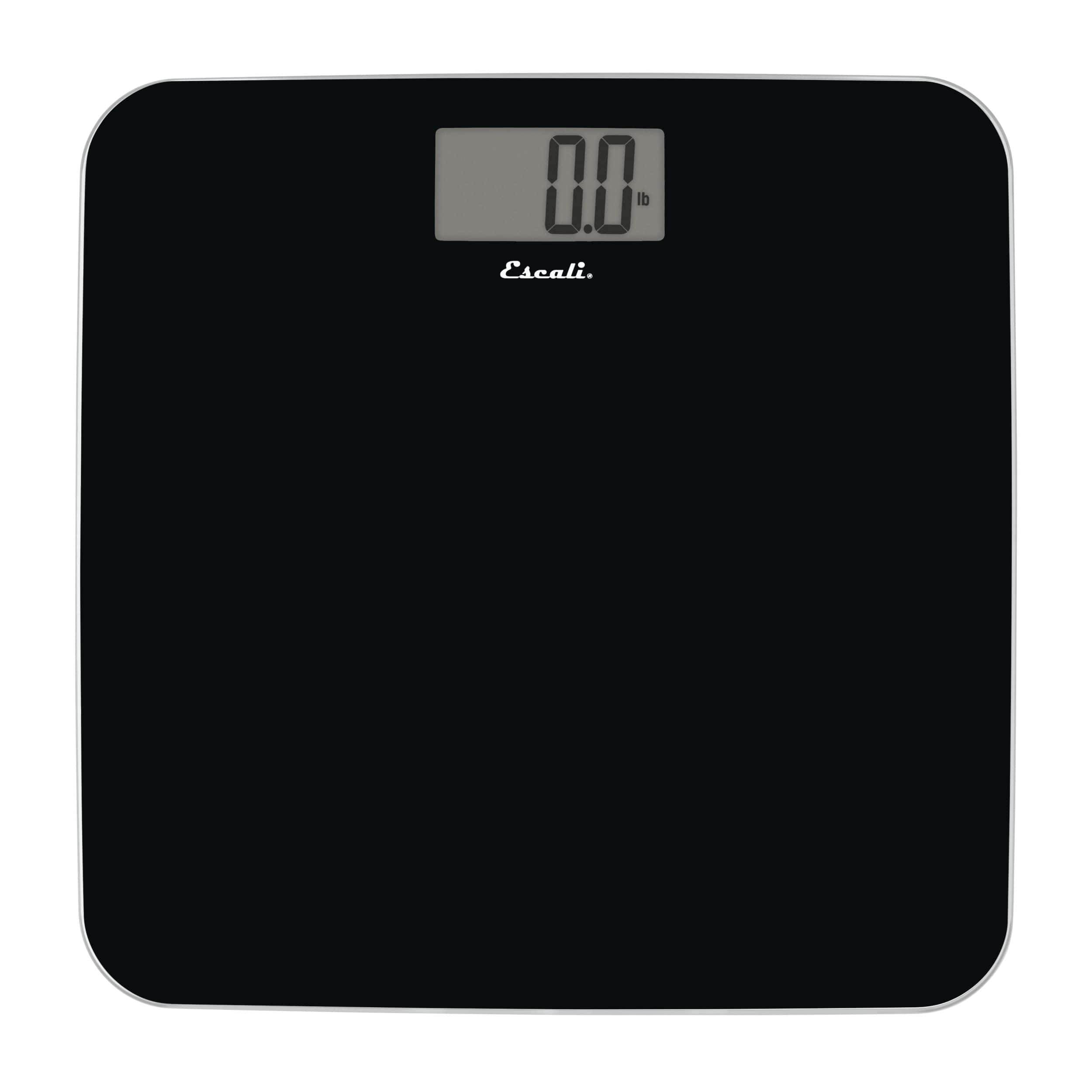 Escali - Slim Glass Bathroom Scale - Black