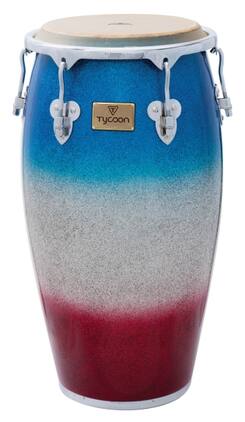 Tycoon Percussion - Master Platinum Tri-Fade Series 12.5-inch Conga, Siam Oak Shell, Fiberskyn Compatible, Deluxe Hoops, Single Stand