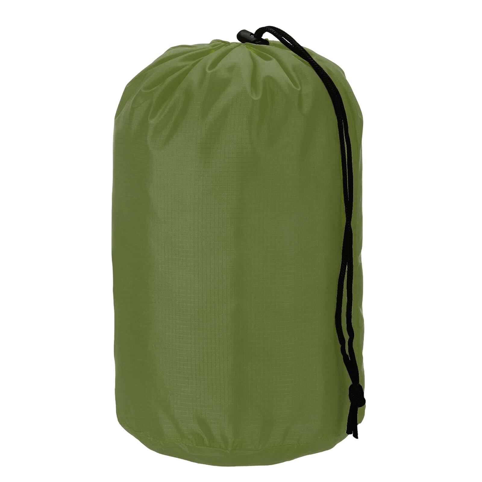 Front. Unique Bargains - Stuff Sack, Nylon Waterproof Storage Sack, Portable Drawstring Dry Bag with Toggle, 7x13Inch, for Camping - Dark Green.