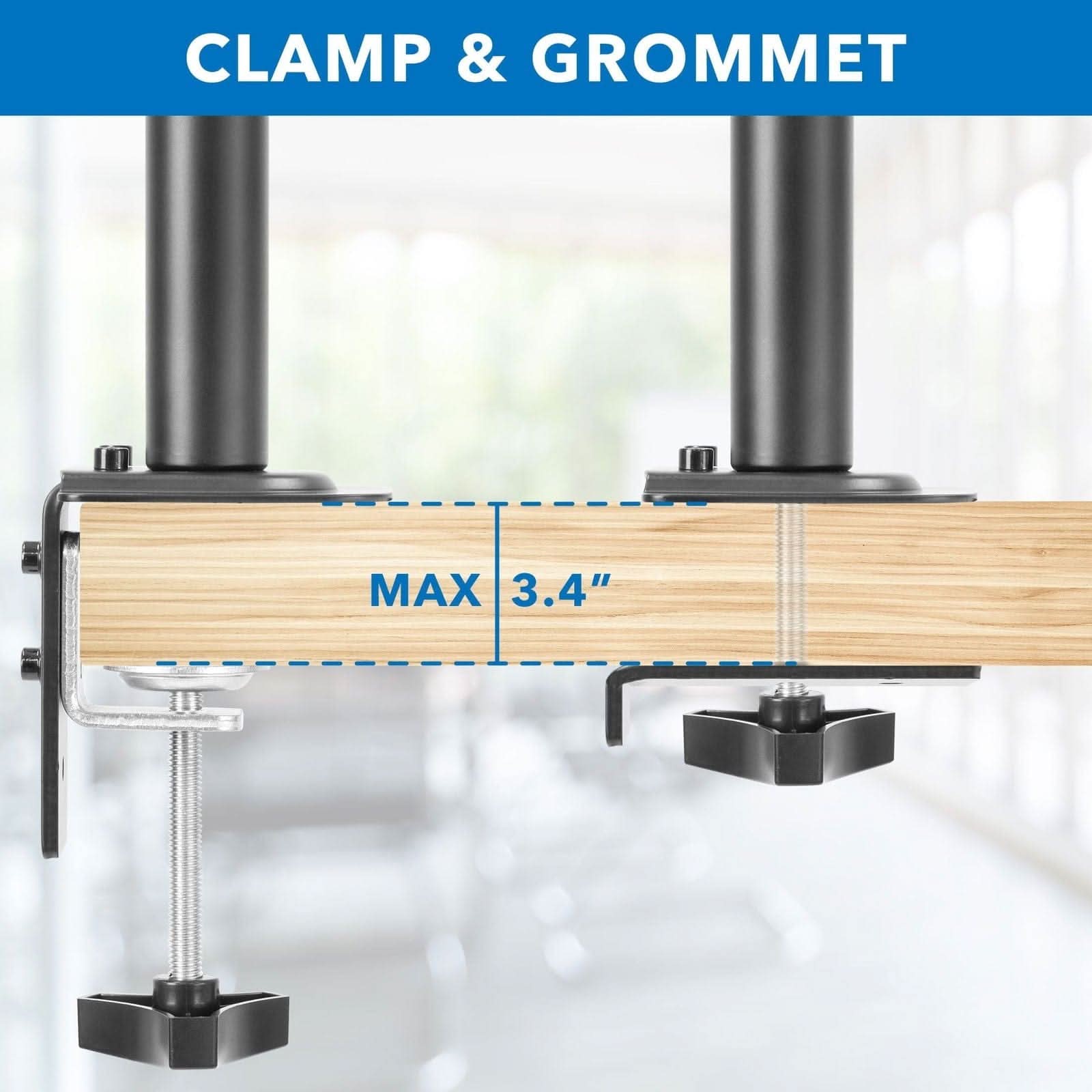 CLAMP & GROMMET  
MAX 3.4"