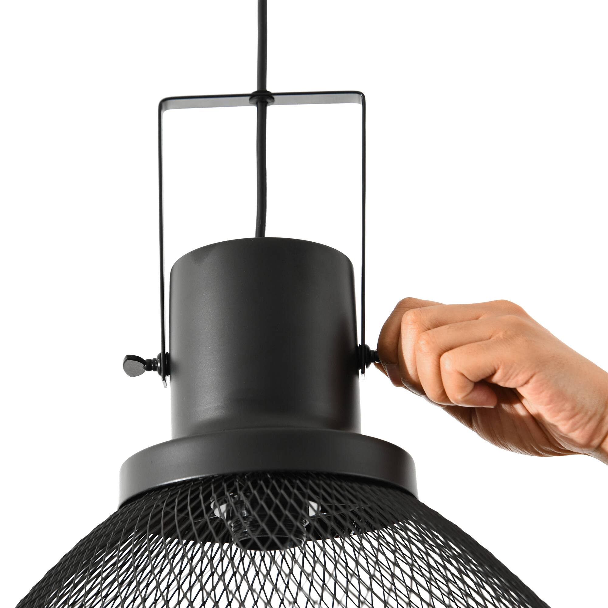Alt View 7. Homcom - Pendant Light Fixtures with Adjustable Hanging Chain - Black.