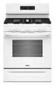 Whirlpool - 30 in. Wide 5 burners 5.0 cu. ft. Freestanding Gas Range with Air Cooking Technology and Steam Clean - White