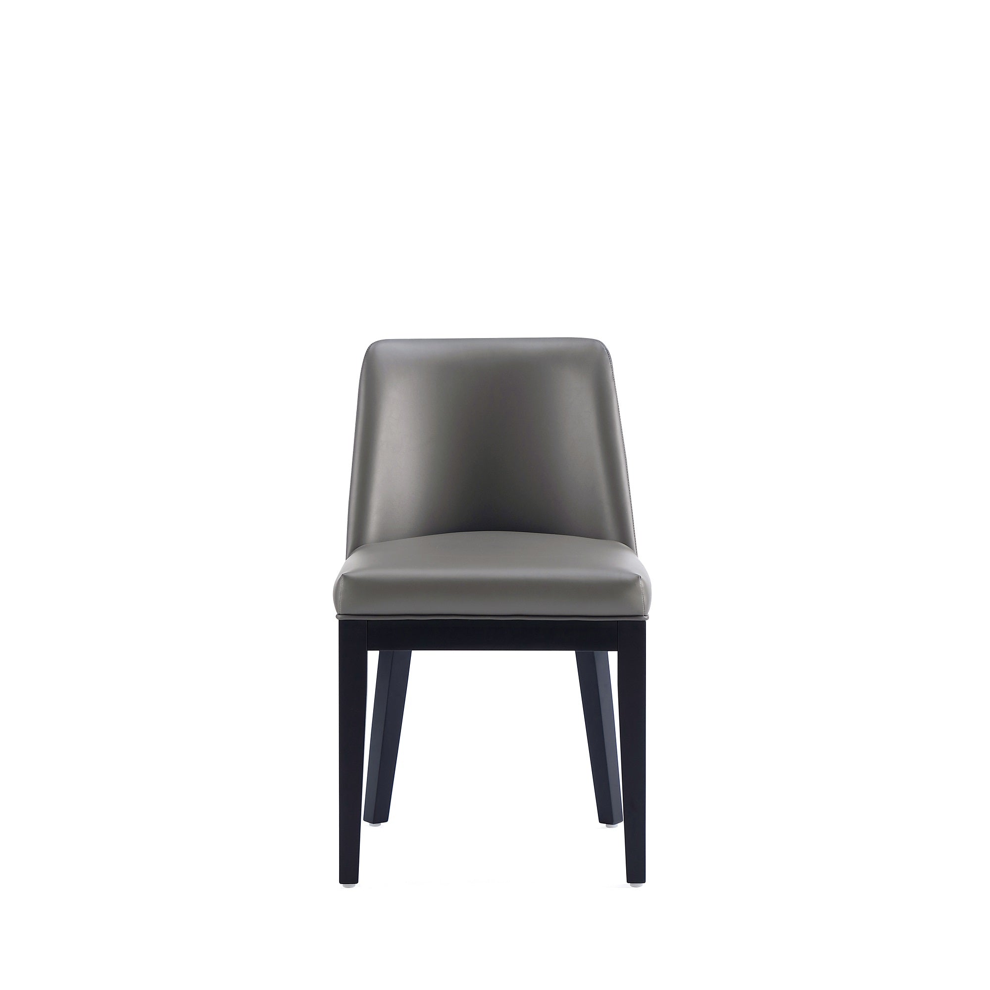 Back. Manhattan Comfort - Gansevoort Modern Wood Vegan Leather Dining Chair - Set of 2 - Graphite.