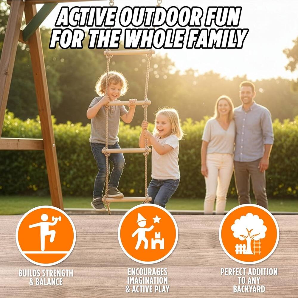 ACTIVE OUTDOOR FUN FOR THE WHOLE FAMILY

- BUILDS STRENGTH & BALANCE
- ENCOURAGES IMAGINATION & ACTIVE PLAY
- PERFECT ADDITION TO ANY BACKYARD