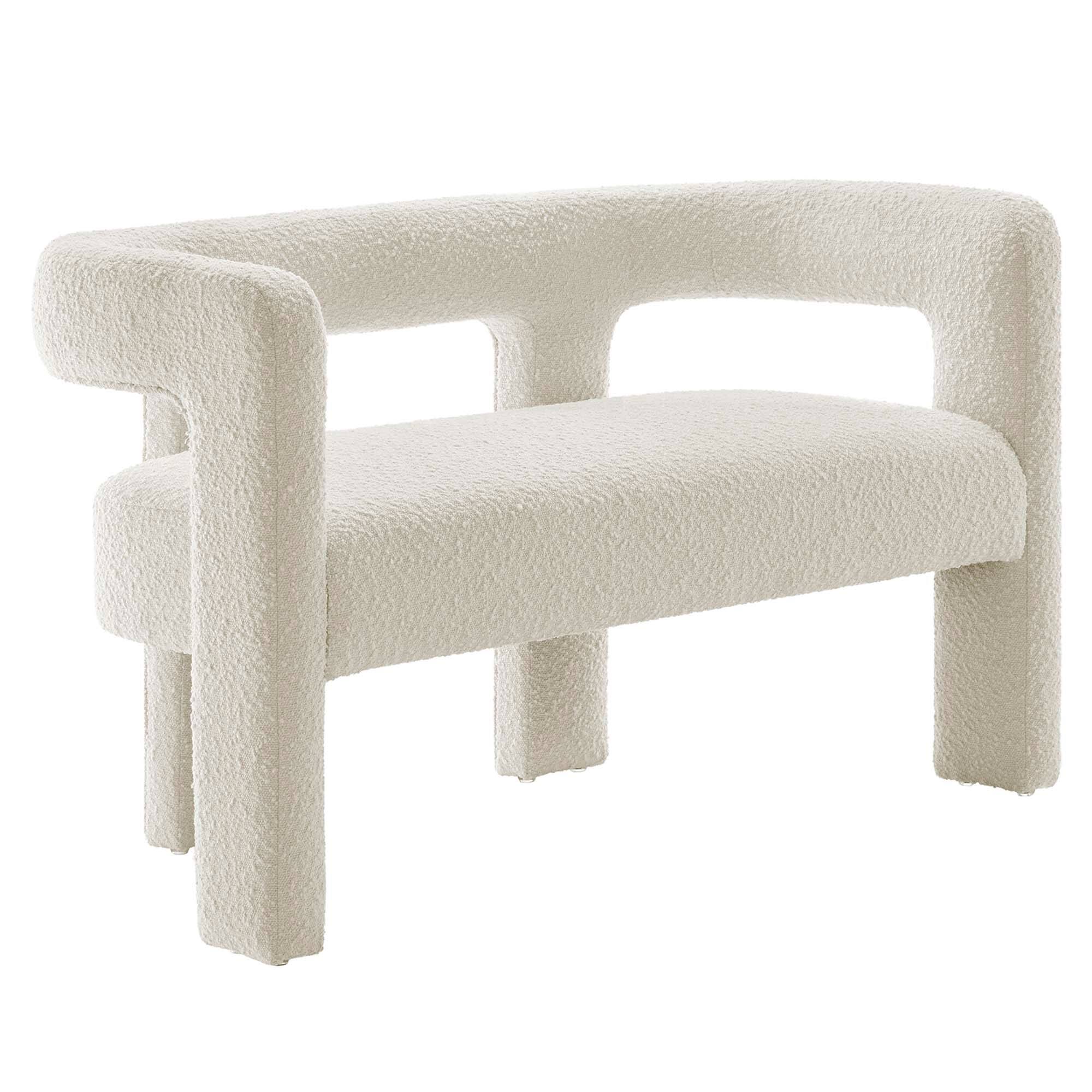 Angle. Modway - Kayla Boucle Upholstered Loveseat by Modway - Ivory.