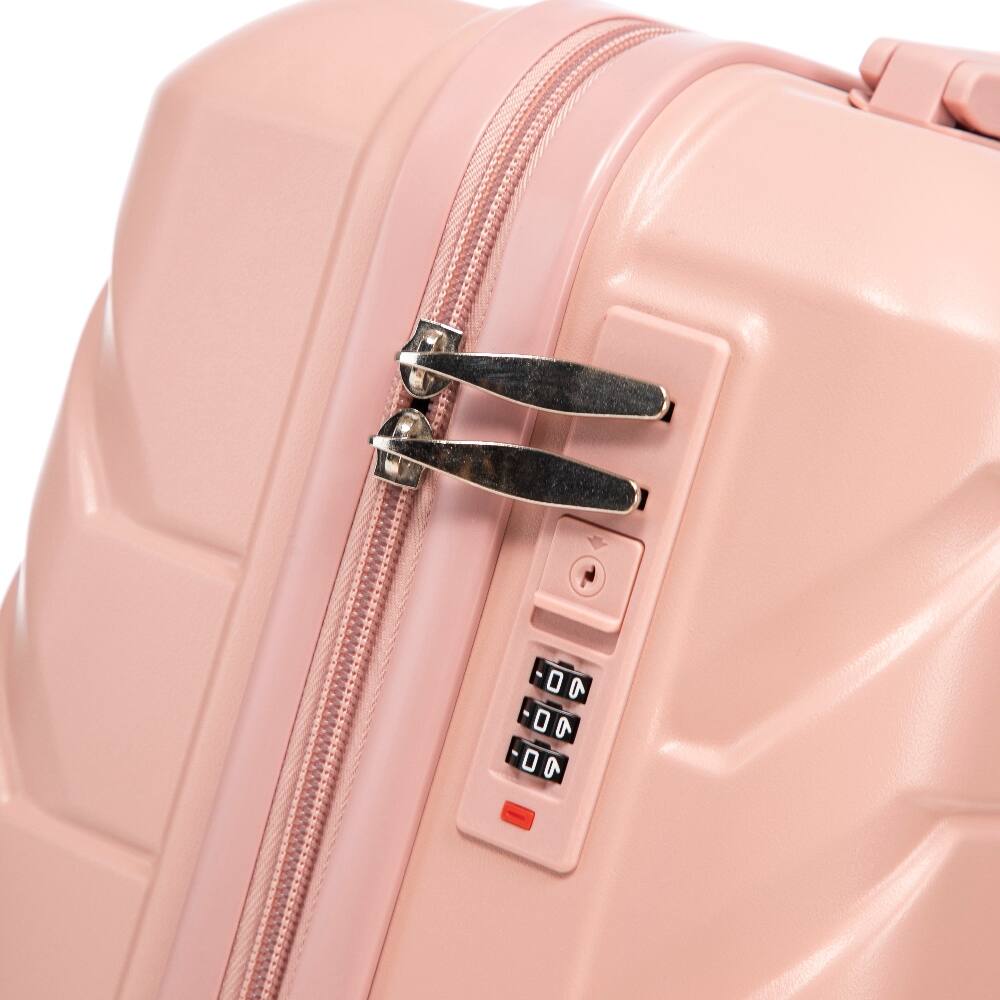 Alt View 6. Ropilly - Ropilly Pink Luggage Set with Cosmetic Case 20 Inch Carry On Luggage ABS Hard Shell - Pink.
