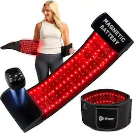 LifePro - Red Light Therapy Belt Rechargeable 660nm 850nm Infrared Red Light Therapy for Body - Black