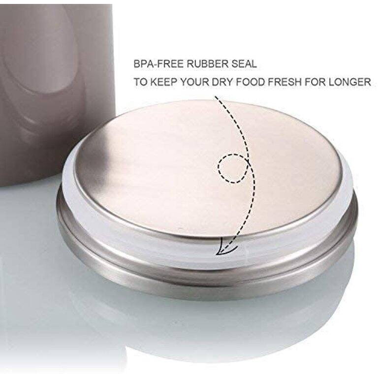 BPA-FREE RUBBER SEAL  
TO KEEP YOUR DRY FOOD FRESH FOR LONGER