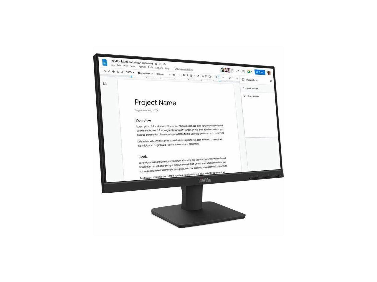 Ink 42 - Medium Length Filename  
File Edit View Insert Format Tools Add-ons Help  
Show version history  
100% Normal text Roboto 10  

Project Name  
September 04, 20XX  

Overview  
Lorem ipsum dolor sit amet, consectetur adipiscing elit, sed diam nonummy nibh euismod tincidunt ut laoreet dolore magna aliquam erat volutpat. Ut wisi enim ad minim veniam, quis nostrud exercitation ullamcorper suscipit lobortis nisl ut aliquip ex ea commodo consequat. Duis autem vel eum iriure dolor in hendrerit in vulputate velit esse molestie consequat, vel eum iure eirmod tempor invidunt ut wisi nibh eu feugiat nulla facilisis at vero eros et accumsan et iusto odio dignissim qui blandit praesent luptatum zzril delenit augue duis dolore te feugait nulla facilisis at vero eros et accumsan et iusto odio dignissim qui blandit praesent luptatum zzril delenit augue duis dolore te feugait nulla facilisis at vero eros et accumsan et iusto