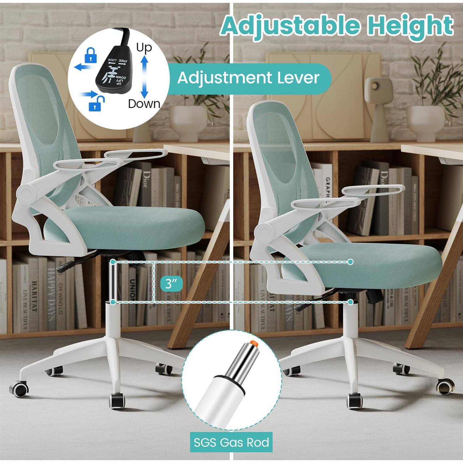 Adjustable Height  
Adjustment Lever  
Up  
Down  
3"  
SGS Gas Rod