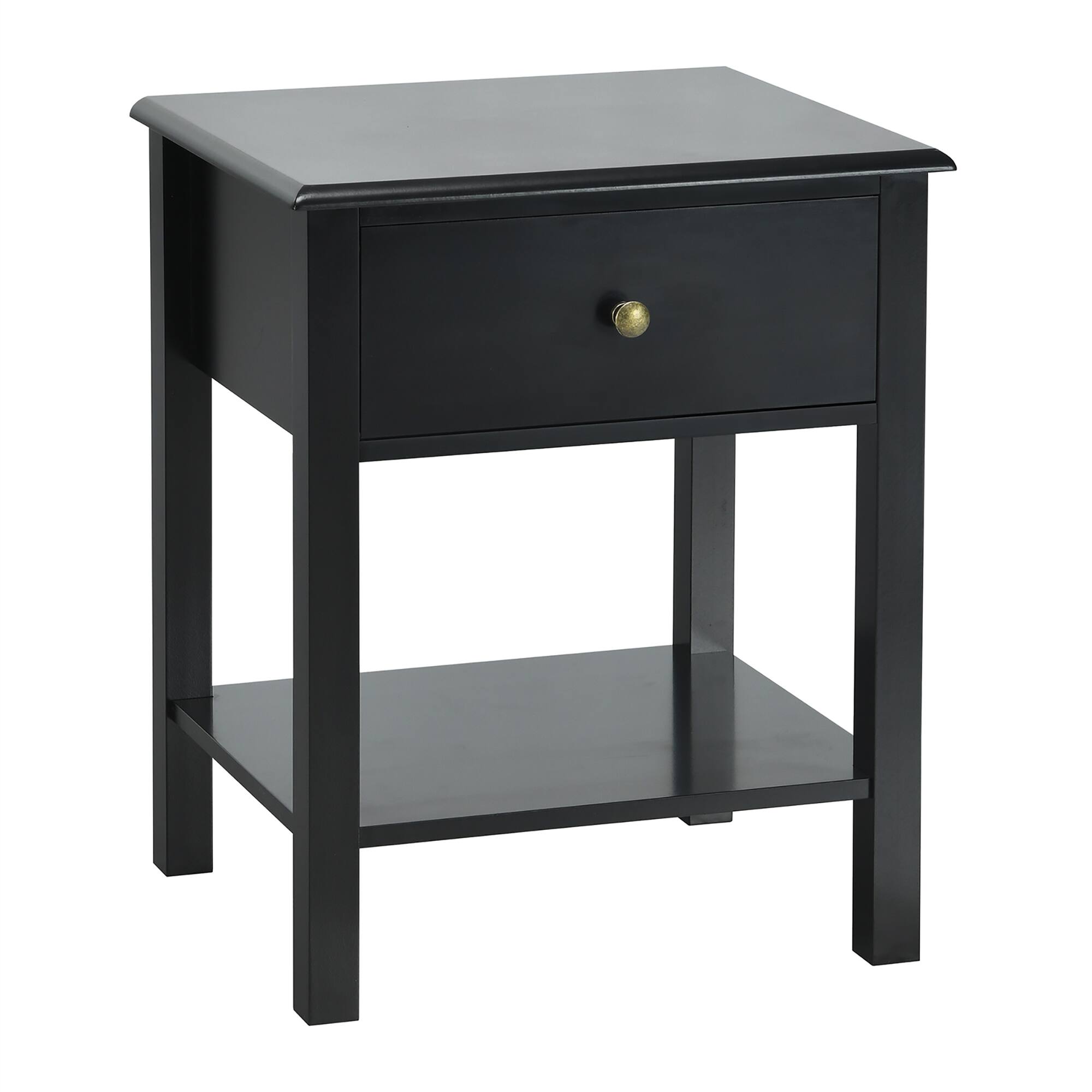 Alt View 19. Costway - End Table Nightstand Storage Display Drawer Shelf Beside Bedroom - Black.