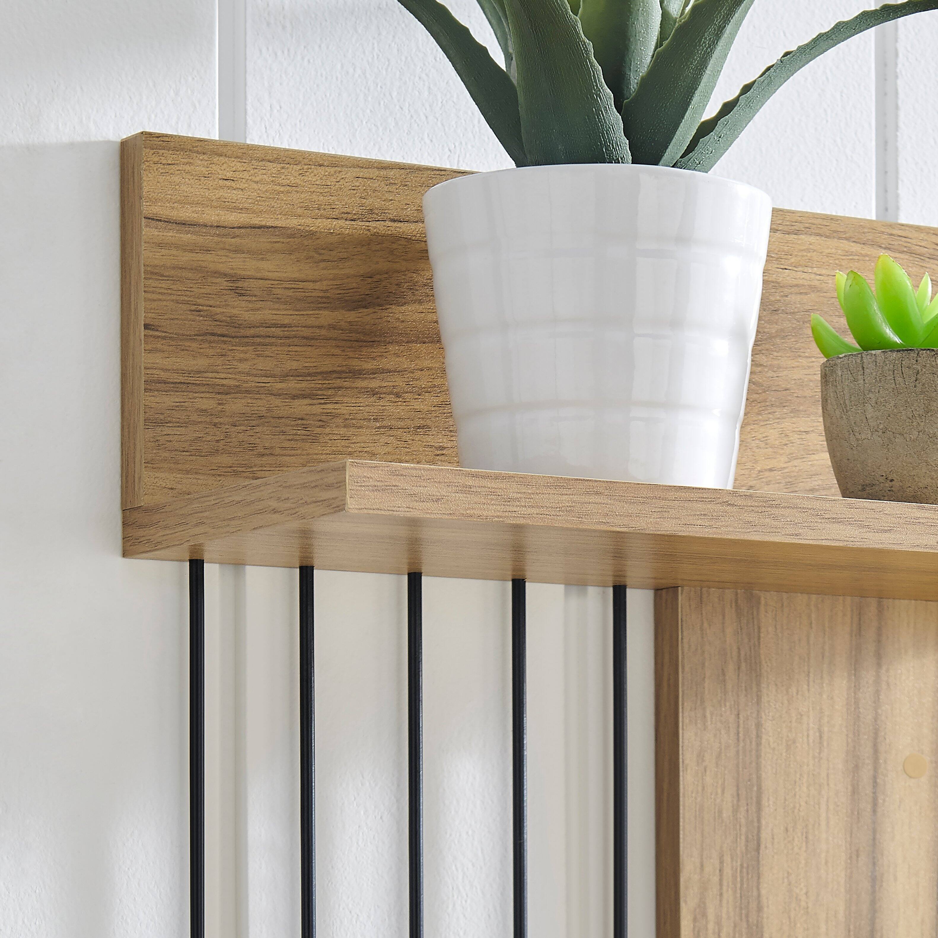 Alt View 2. Danya B - Seville Dynamic Utility Ledge Wall Shelf - Chestnut - Chestnut.