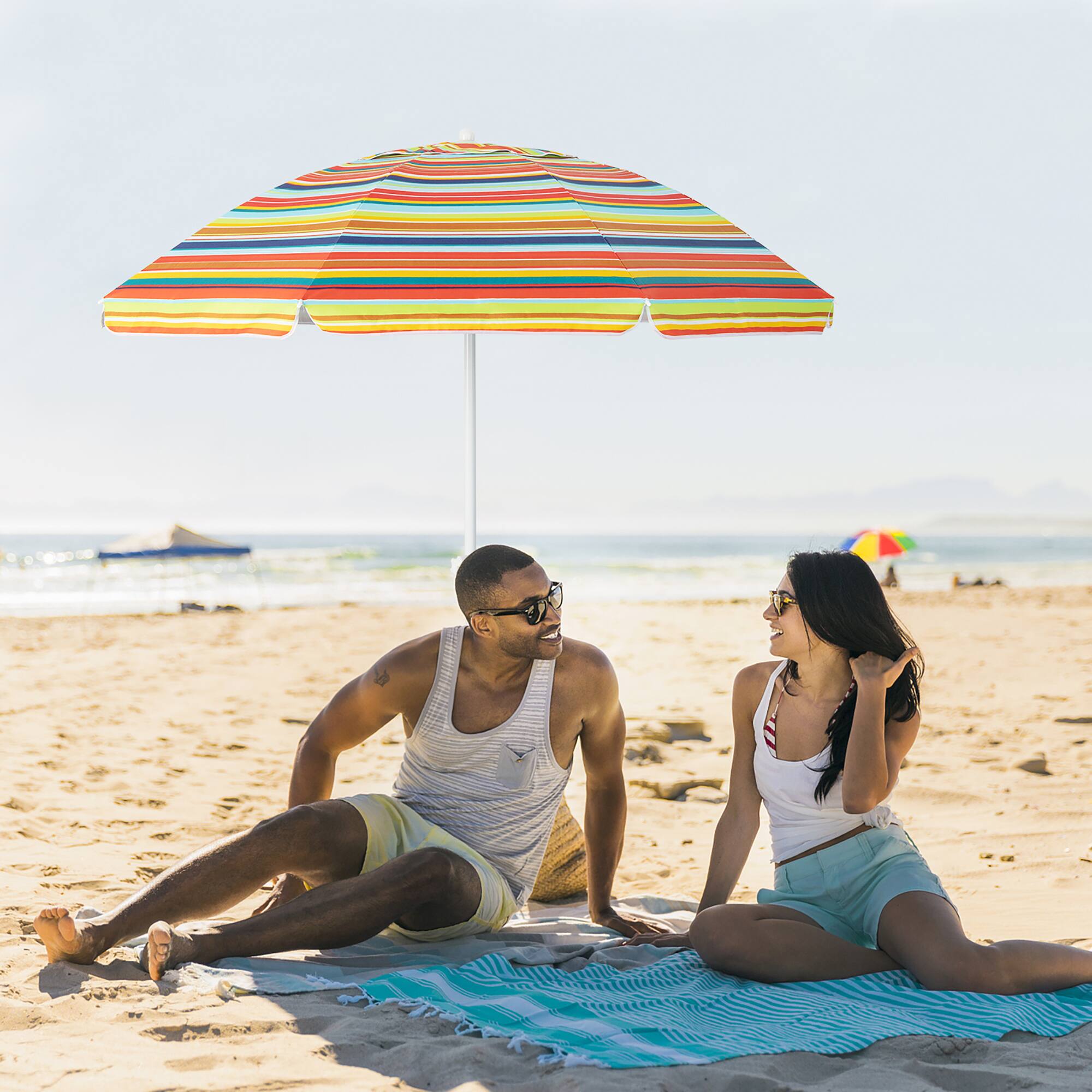Alt View 3. Gymax - Gymax 6.5 FT Patio Portable Beach Adjustable Umbrella - Yellow.