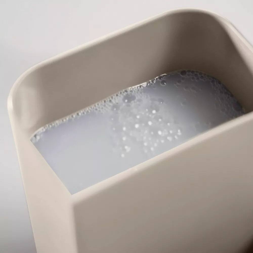 Alt View 2. OU - OU Dish Soap Dispenser with Sponge Holder 16 oz, Kitchen Sink Plastic Soap Dispensing Pump Bottle - Beige - Beige.