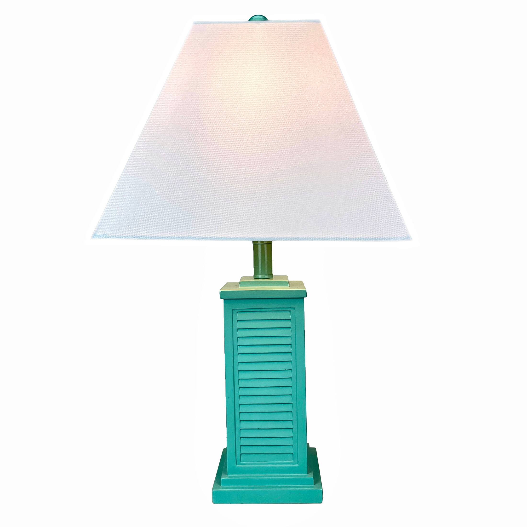 Alt View 1. Things2Die4 - Seafoam Green Shutter Table Lamp 24in Glossy Base 120V 60W Coastal Decor - Green.