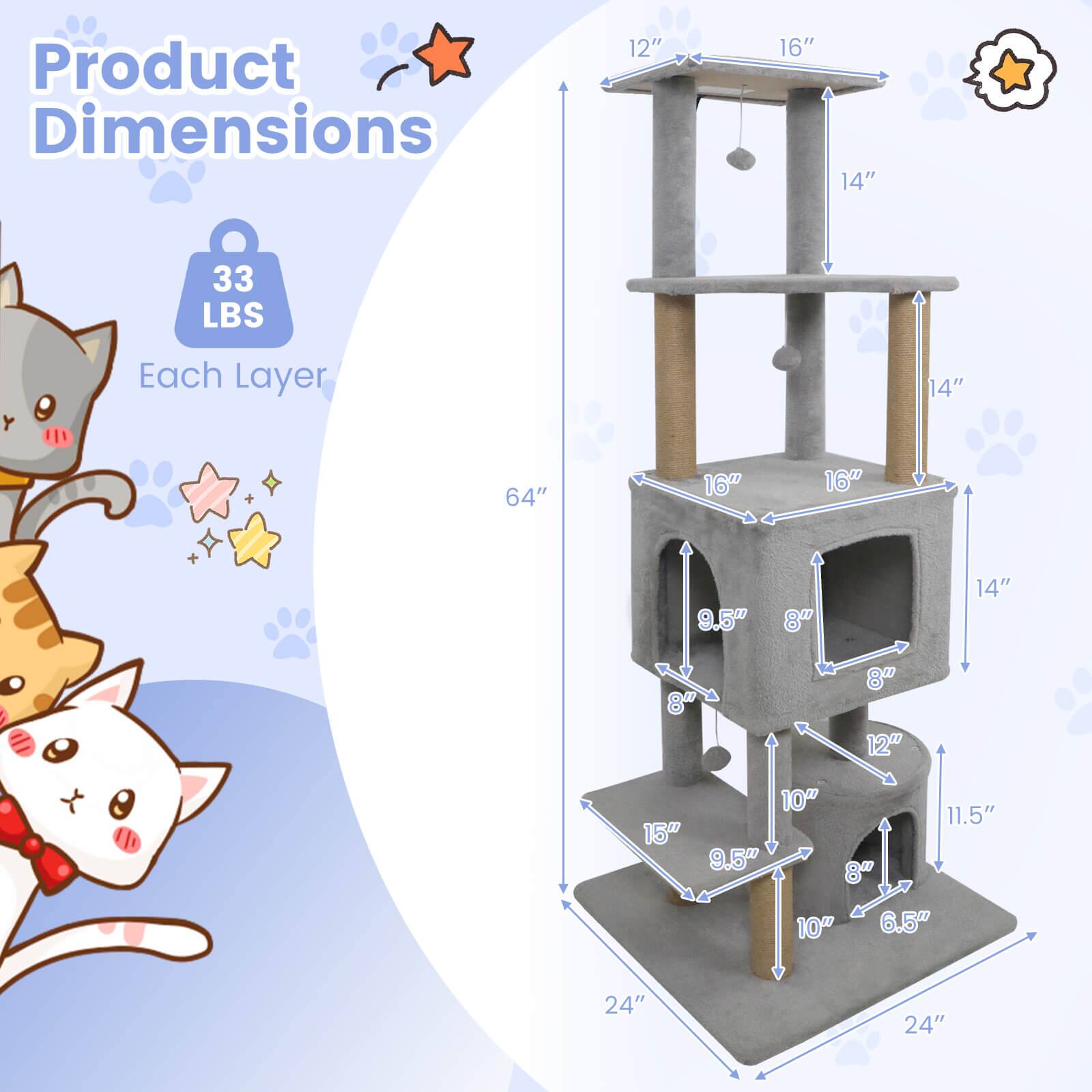 Product Dimensions: 12" x 16" x 14"  
Weight: 33 LBS  
Each Layer: 14" x 64" x 16"  
Dimensions: 14" x 8" x 8" x 12" x 15" x 10" x 9.5" x 8" x 11.5" x 10" x 6.5" x 24" x 24"