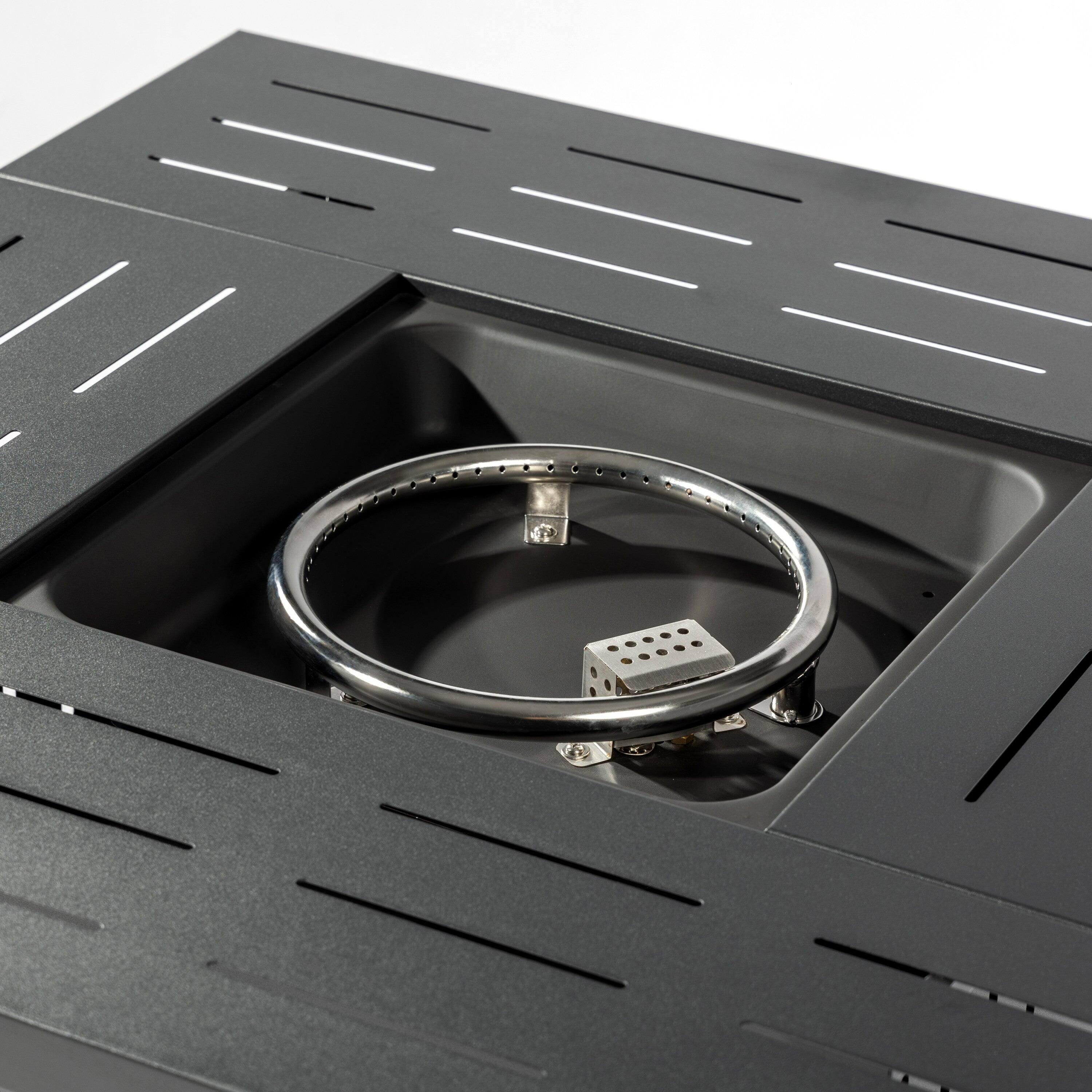 Alt View 9. Boyel Living - 34 Inch Rectangular Outdoor Propane Fire Pit Table with Steel Construction - Black.